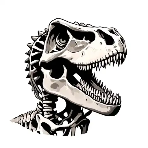 Dinosaur Skeleton tattoo design idea