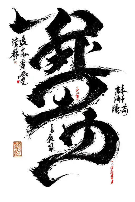 2000 written calligraphy brush tattoo design idea