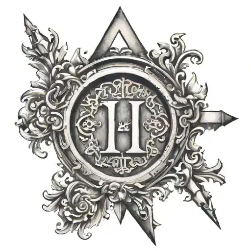 Roman Numerals with a Hidden "N" Design: You could use Roman numerals to represent the number "14" (XIV), and within the tattoo design idea