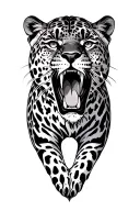 leopard growling tattoo design idea