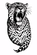 leopard growling tattoo design idea