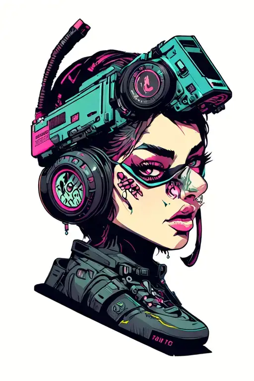 cyberpunk tattoo design idea