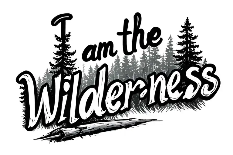 "I am the Wilderness" forest tattoo design idea