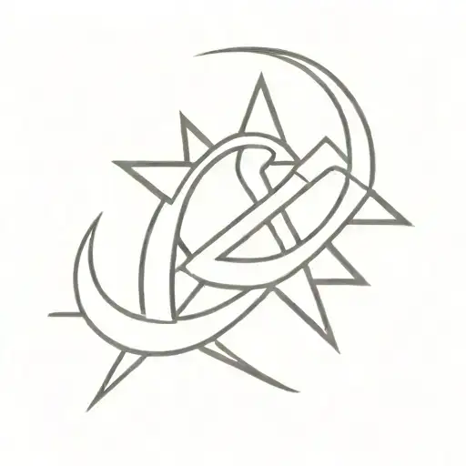 hammer and sickle representing the strength tattoo design idea