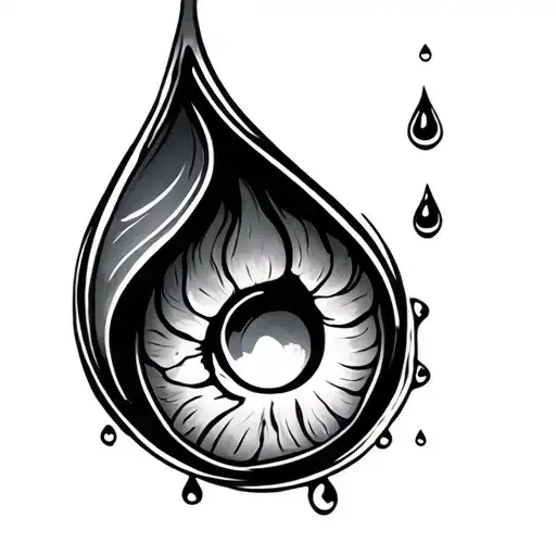 tear drop tattoo design idea