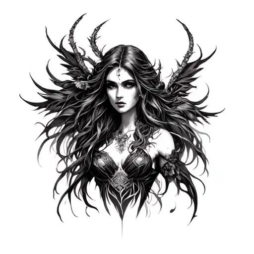 Nemesis goddess tattoo design idea