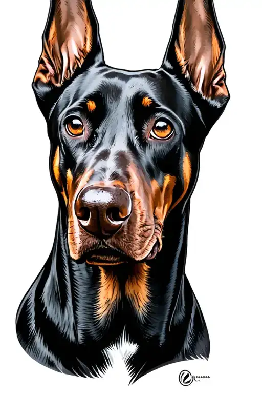 Doberman 3 dog head tattoo design idea