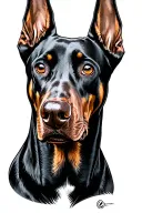 Doberman 3 dog head tattoo design idea