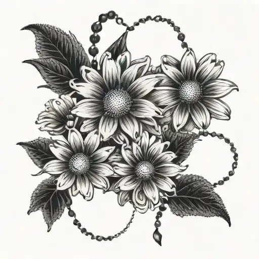 daisy chain tattoo design idea