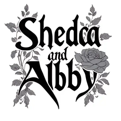 sheda and abby name tattoo design idea
