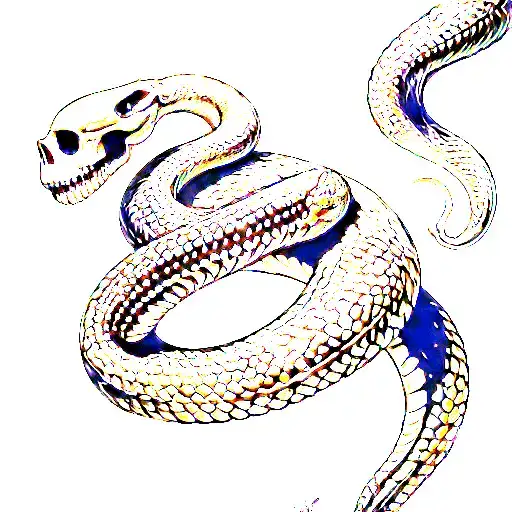 Show me a skeleton finger tattoo the ring finger with a golden snake wrapped around it. Make the snake travel up to a li tattoo design idea