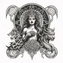 hecate triple goddess tattoo design idea