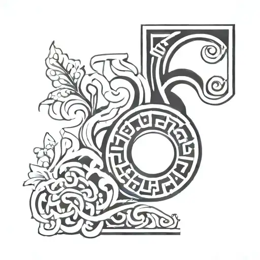 Greek and Korean themed tattoo tattoo design idea