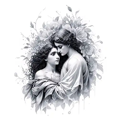 Eurydice And Orpheus tattoo design idea