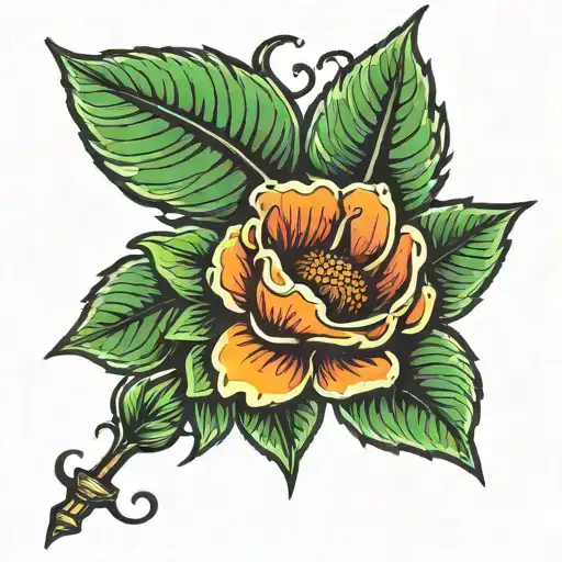 flower with word in stem wild thing  tattoo design idea