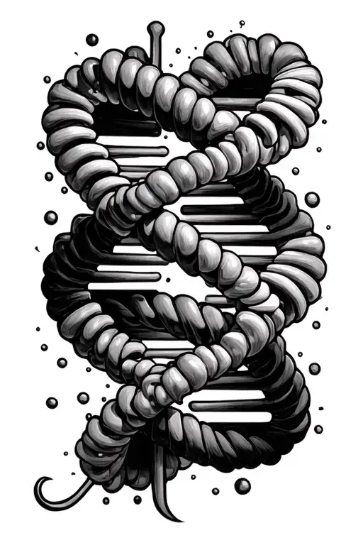 laminin with dna helix tattoo design idea