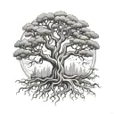 posion tree intertwined tattoo design idea