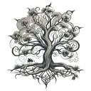 posion tree intertwined tattoo design idea