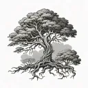 posion tree intertwined tattoo design idea