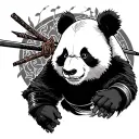 Panda Samurai tattoo design idea