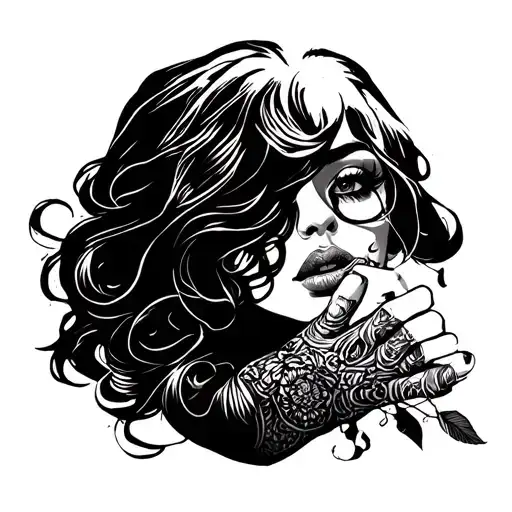 Lesbian hand choking each tattoo design idea