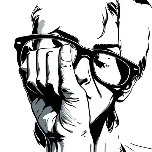 giving someone the middle finger their under glasses tattoo design idea