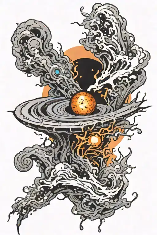 Black hole tattoo design idea