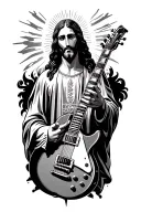 Jesus guitars tattoo design idea