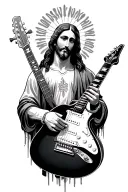 Jesus guitars tattoo design idea