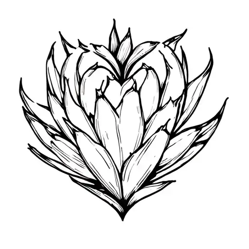 agave and heart tattoo design idea