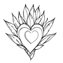 agave and heart tattoo design idea