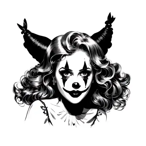 Sexy woman, clown tattoo design tattoo design idea
