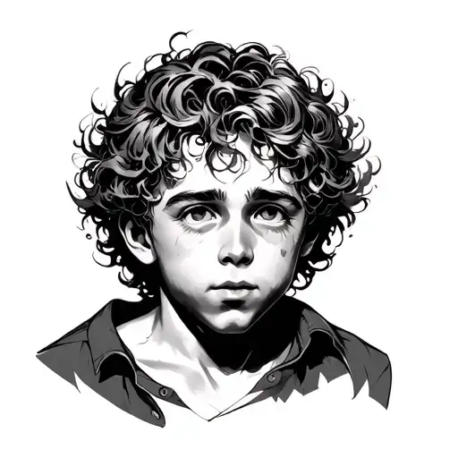 You could create a half-sleeve + chest tattoo that moves from the heart outward — starting with the dry-eyed boy, leadin tattoo design idea