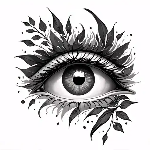 all seeing eye, nature, non traditional  tattoo design idea