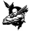 Inner left bicep placement (will fit the natural flow of the arm muscle, slightly vertical in shape).Warrior: Bald, sh tattoo design idea