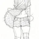 bend over,slim thick goth girl,emo, nude,sexy,lingerie,introverted,,long black hair, naked,fishnet,skirt,big butt,nails tattoo design idea