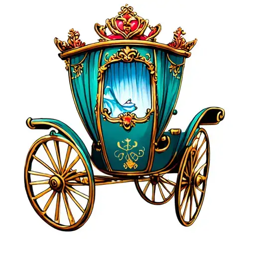 Cinderella carriage tattoo design idea