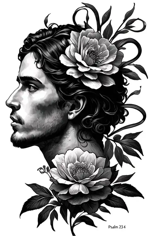 psalm 23:4 tattoo design idea