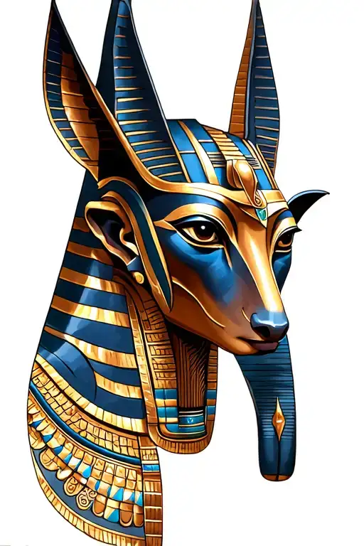 anubis egiptian god tattoo design idea
