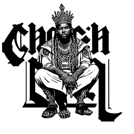 "CHOOCH" African king sitting tattoo design idea