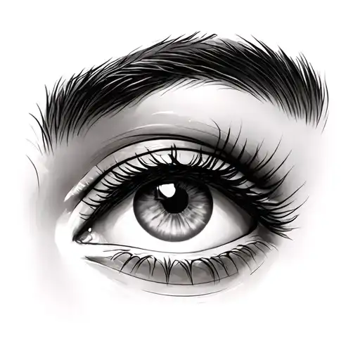 eyes and eyebrows tattoo design idea