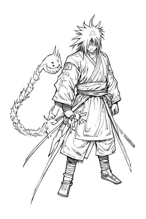 Madara Uchiha and Kyubi tattoo design idea