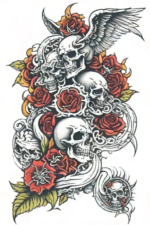 heaven vs hell tattoo design idea