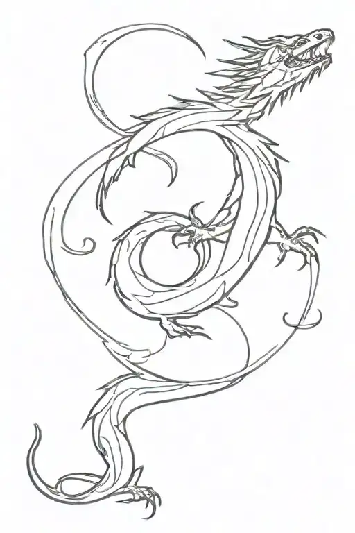 air and water dragon tattoo design idea