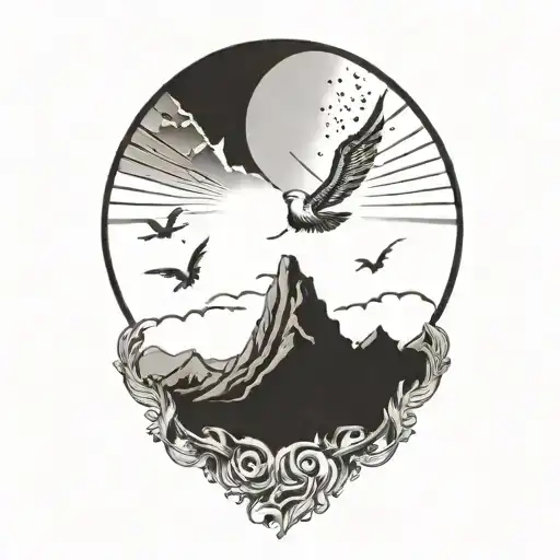 Music, Peace and Mountain Inspired tattoo design tattoo design idea