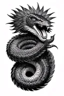 feathered serpant Mayan tattoo design idea