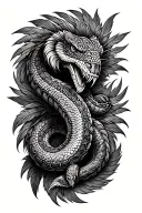 feathered serpant Mayan tattoo design idea