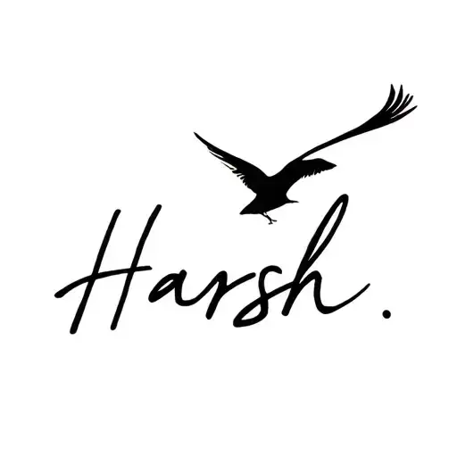 "Harsh" bird flying tattoo design idea
