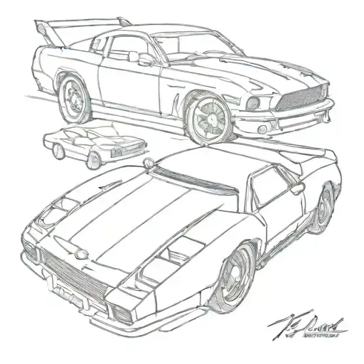 fast cars and dive bars   tattoo design idea
