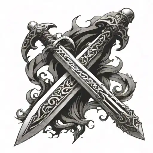 Sword style dark I just want the sword with a gothic and medeabal design like the one from berserk tattoo design idea